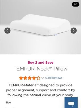 TEMPUR-Neck Pillow in White - size small - used twice